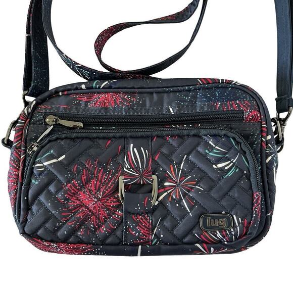 LUG Carousel Convertible Crossbody Belt Bag Navy Firework RFID Convertible - Picture 3 of 12